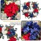 Summer Patriotic Independence Day Wreath – 20” Handmade Red, White & Blue Hydrangea Wreath for Flag Day, Memorial Day, and 4th of July Front Door, Home, Office, or Wall Décor